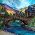 Vail Village covered bridge Eagle Valley — ceramic art tile