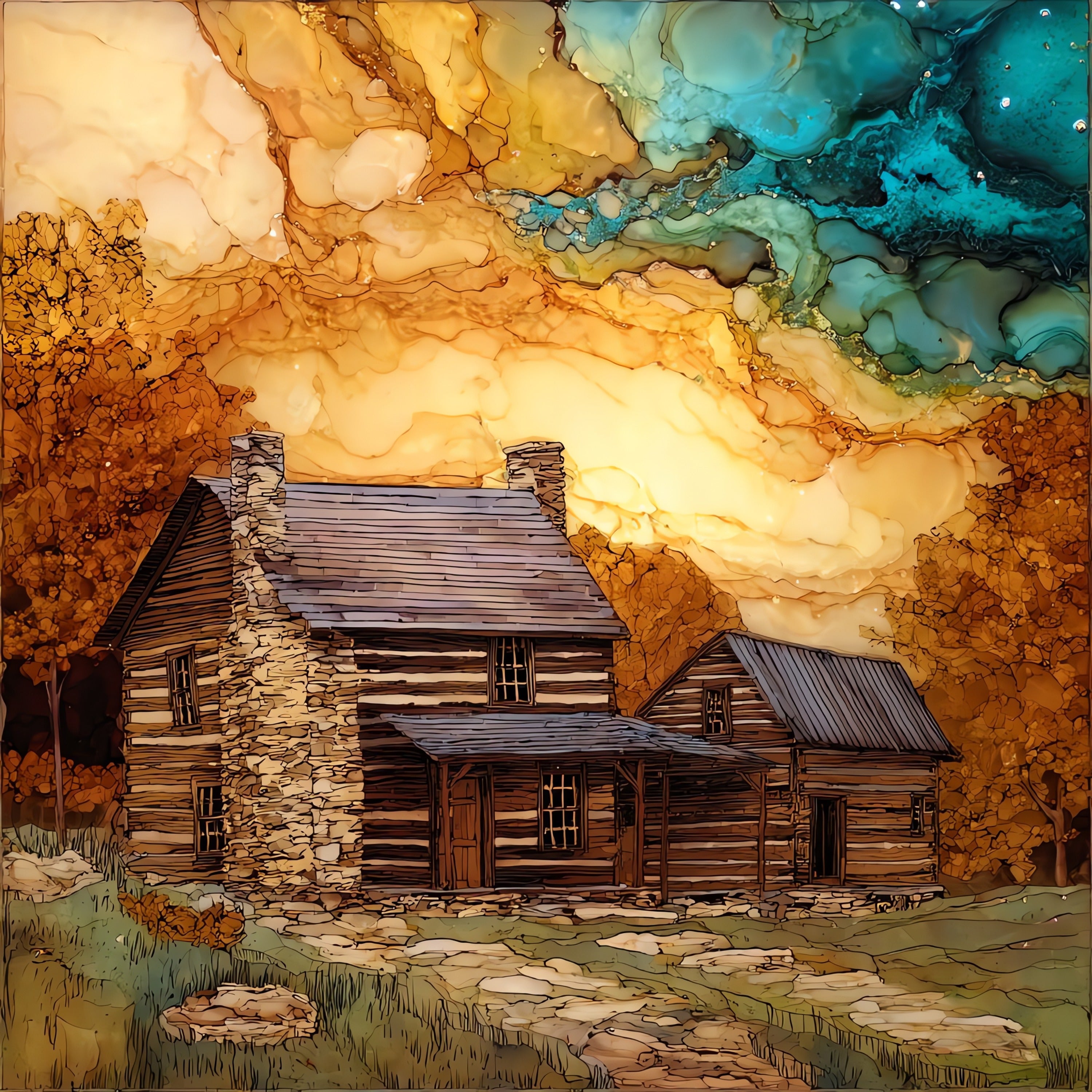 the Cyrus McCormick Farm — ceramic art tile