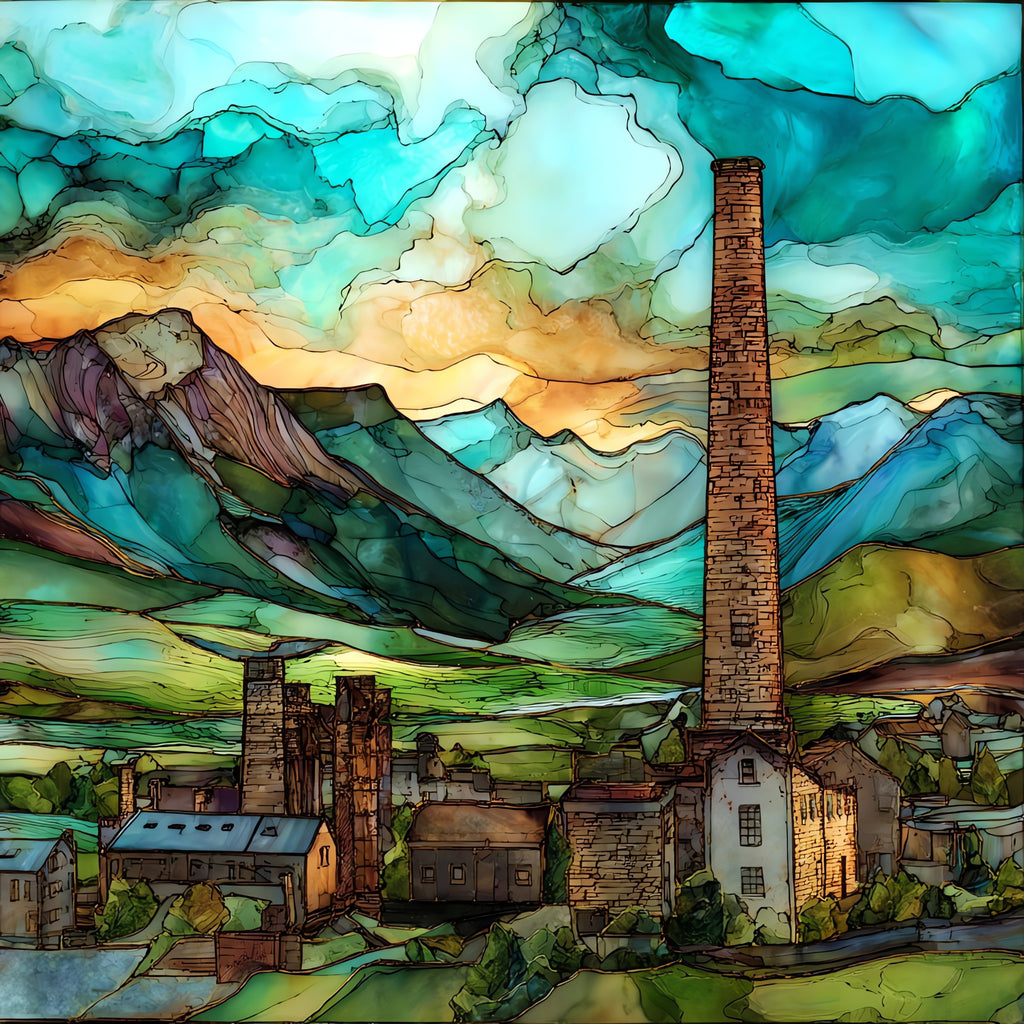 the Anaconda Smelter Stack — ceramic art tile