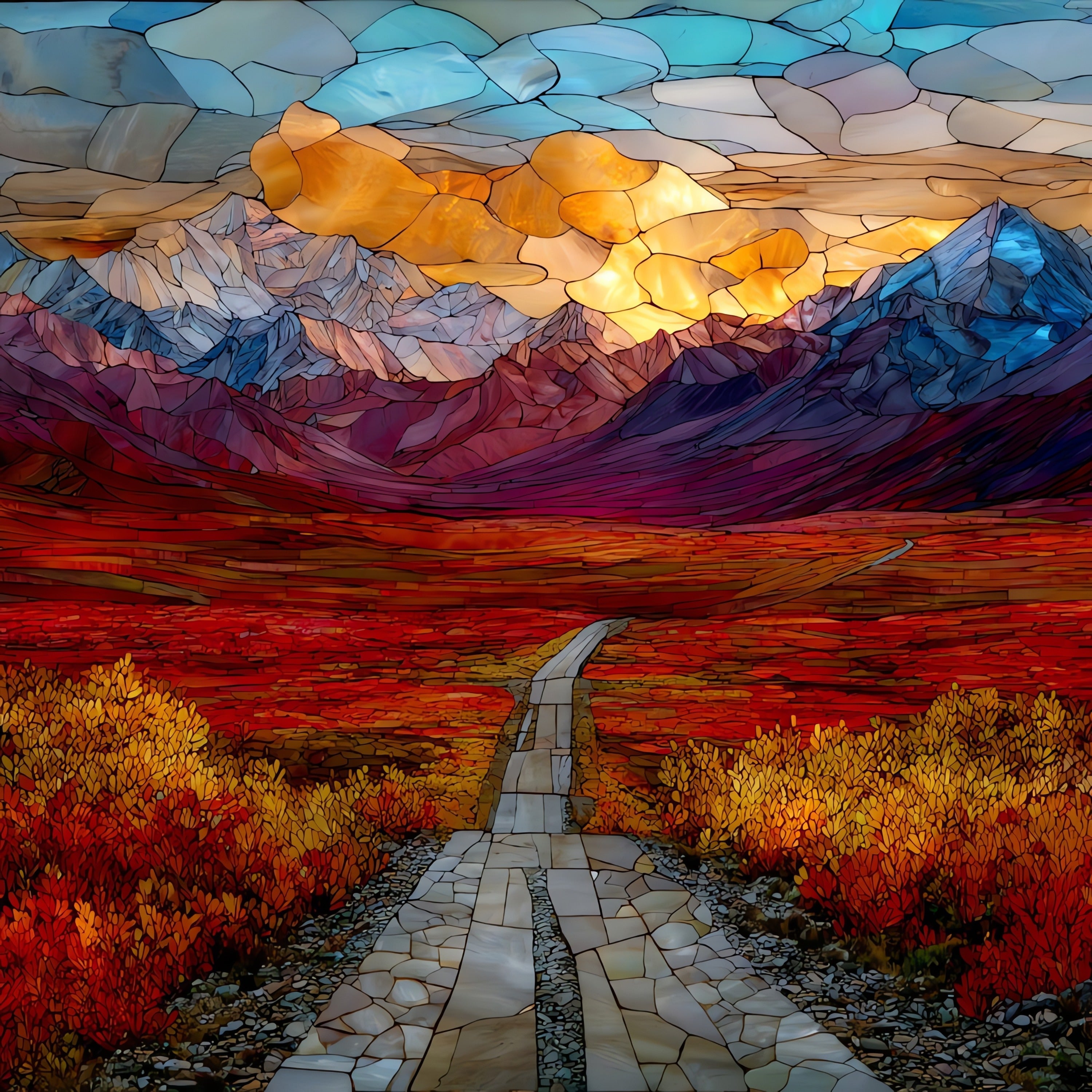 the Denali Highway tundra — ceramic art tile