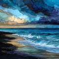 the Cape May ocean horizon — ceramic art tile