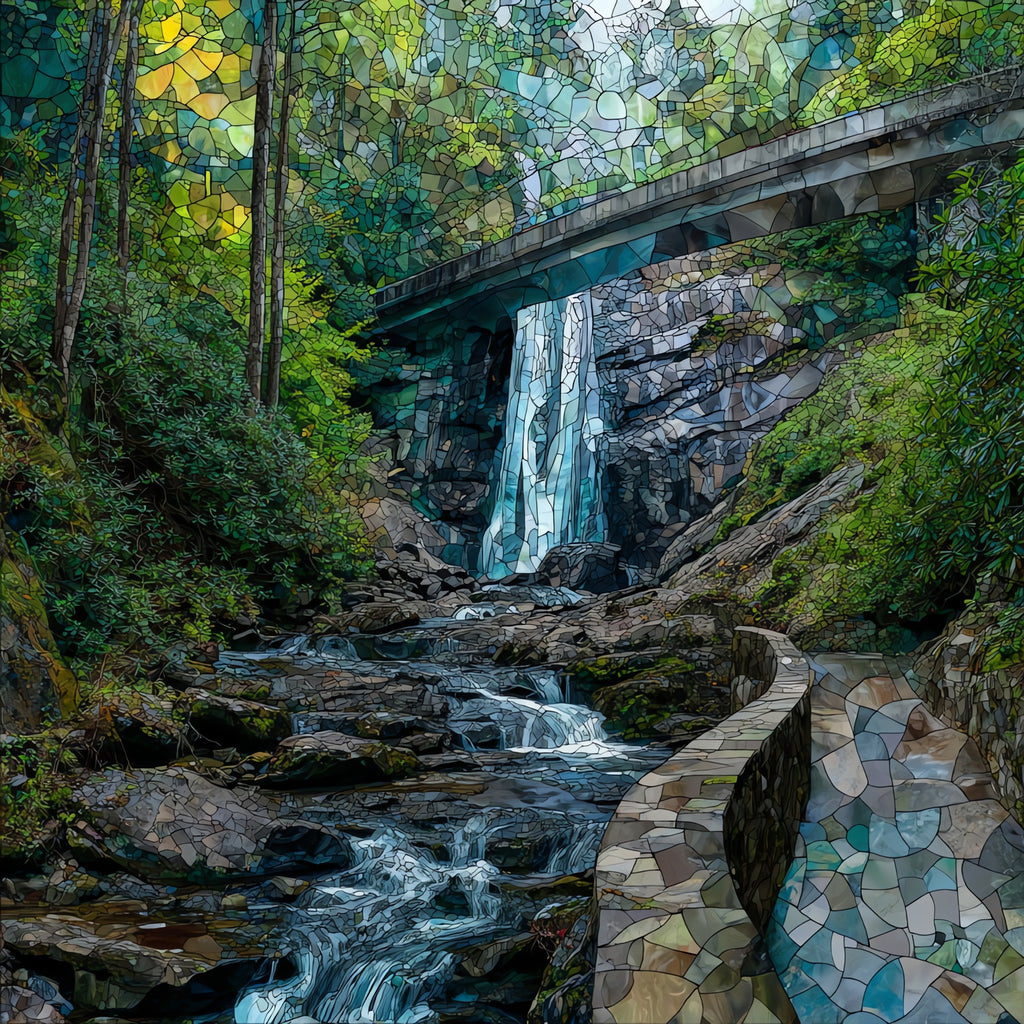 Laurel Falls — ceramic art tile