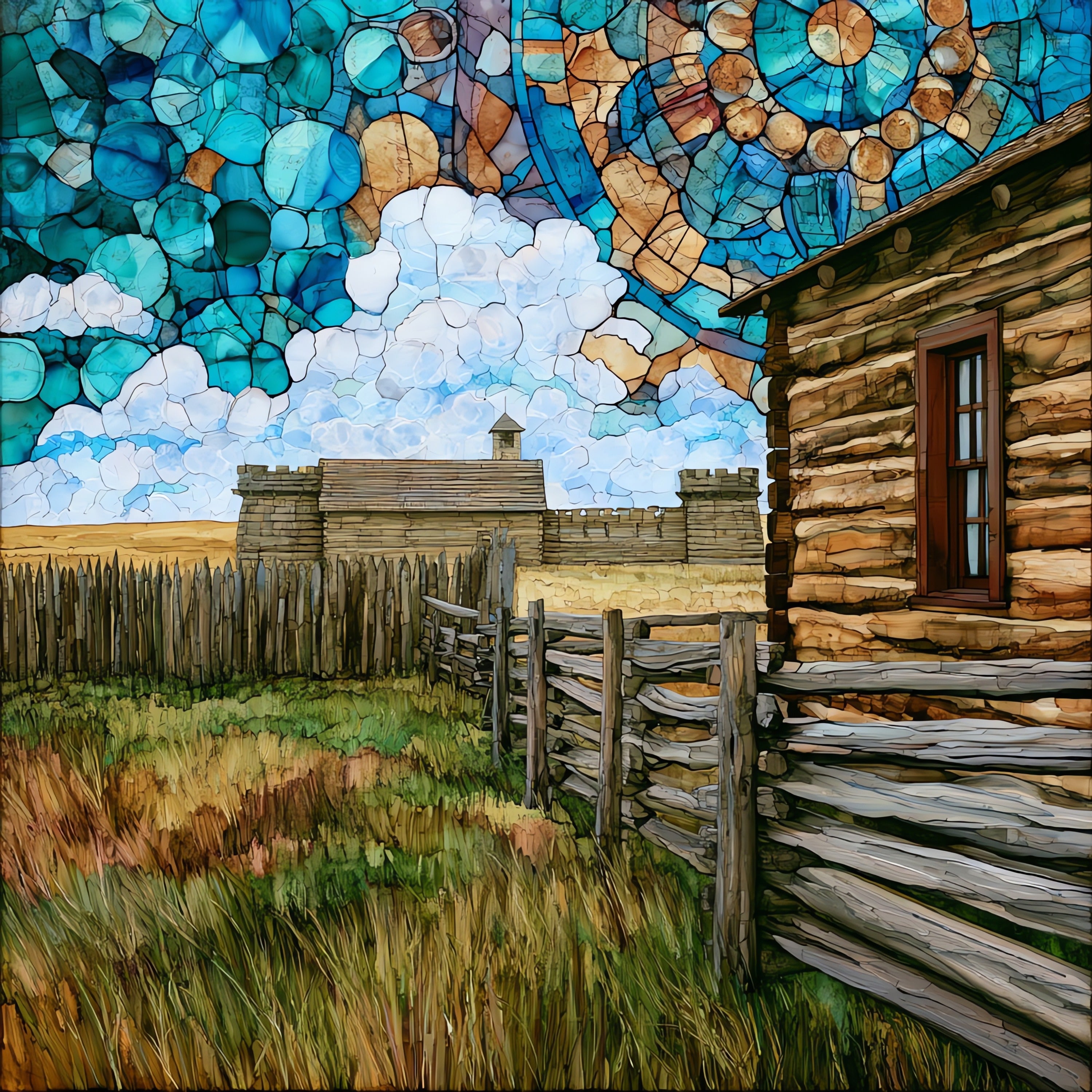 the Fort Union Trading — ceramic art tile