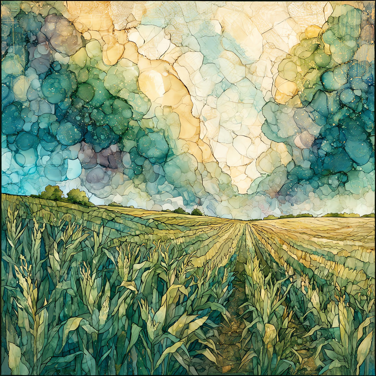 an Iowa cornfield — ceramic art tile