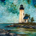 the Falkner Island Light — ceramic art tile