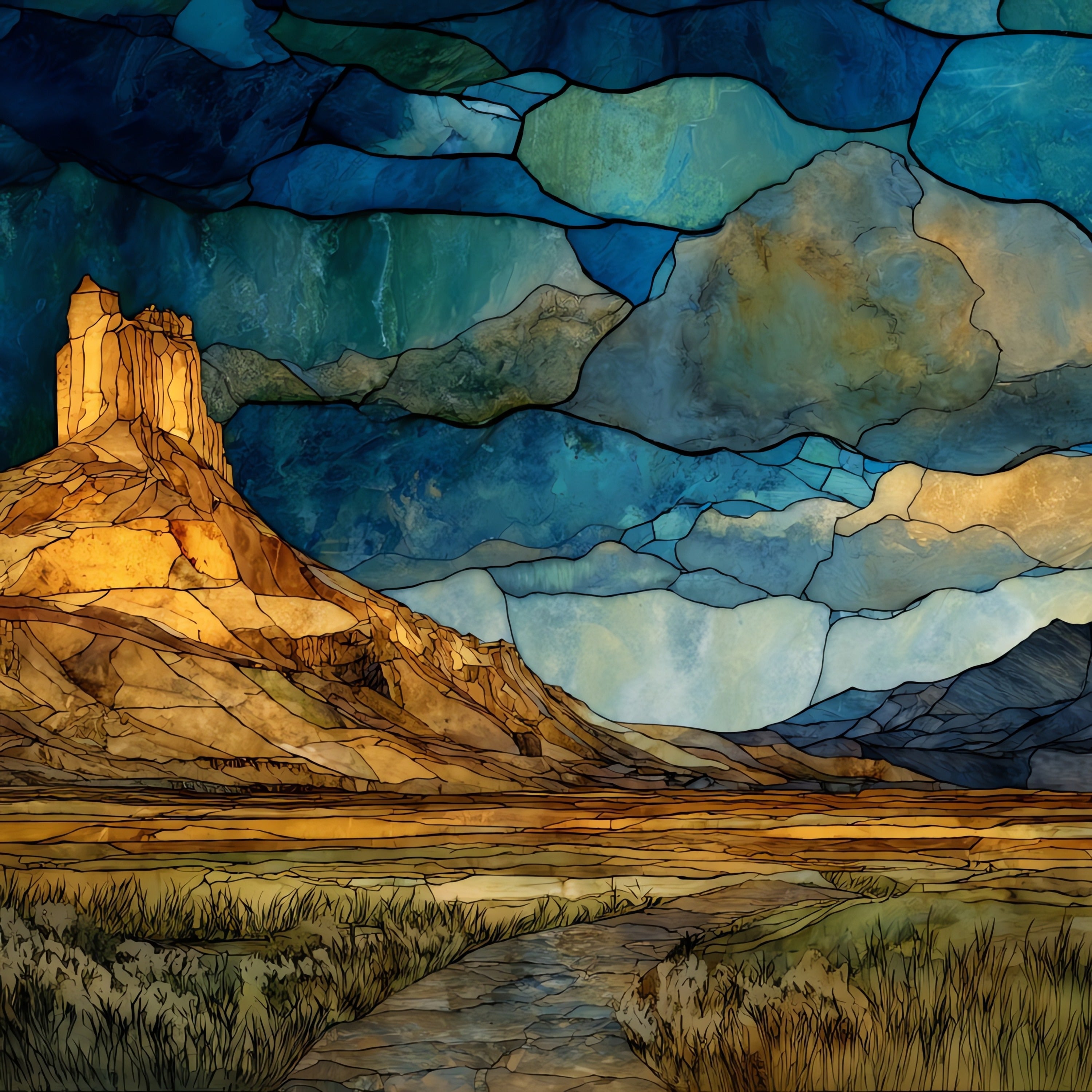 Split Rock on the Sweetwater Oregon — ceramic art tile