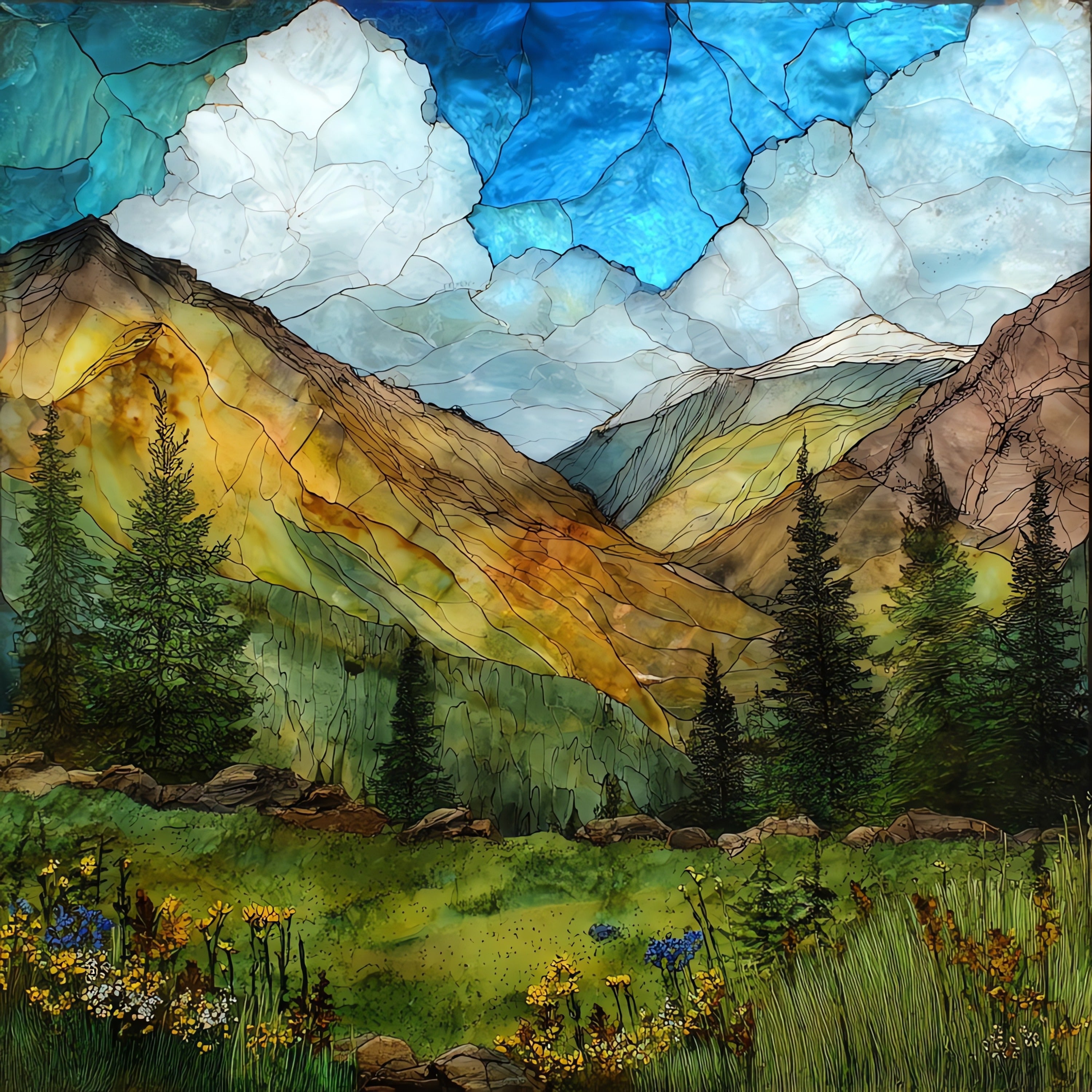 Mount Parnassus — ceramic art tile