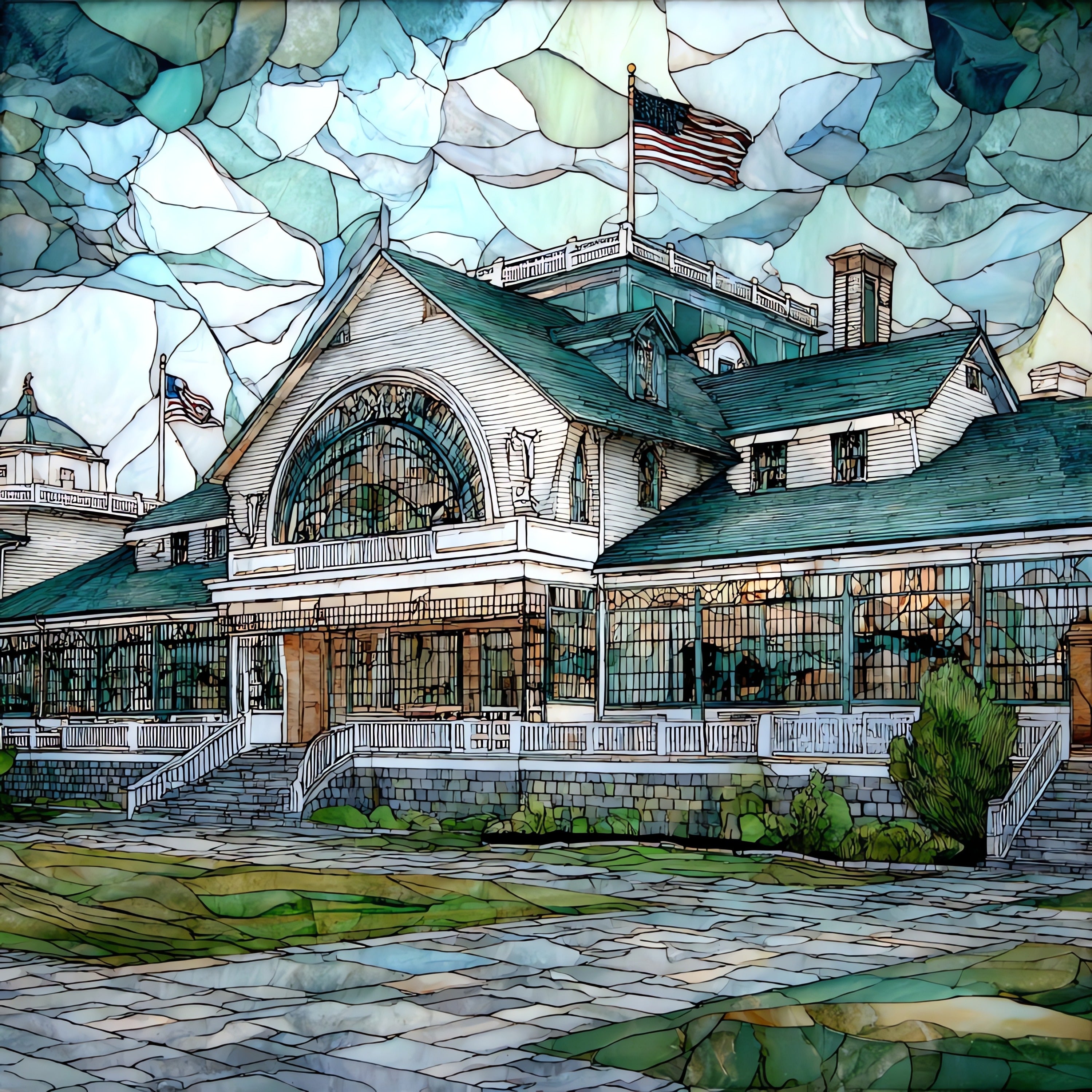 the International Tennis Hall — ceramic art tile