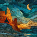 Anasazi ancestral Puebloan pictograph — ceramic art tile