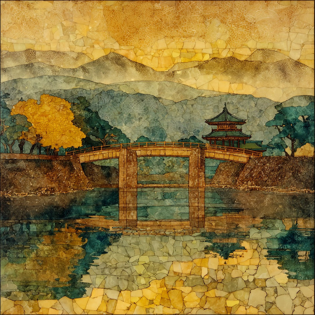 Tofukuji Koyo Bridge Southern Kyoto — ceramic art tile