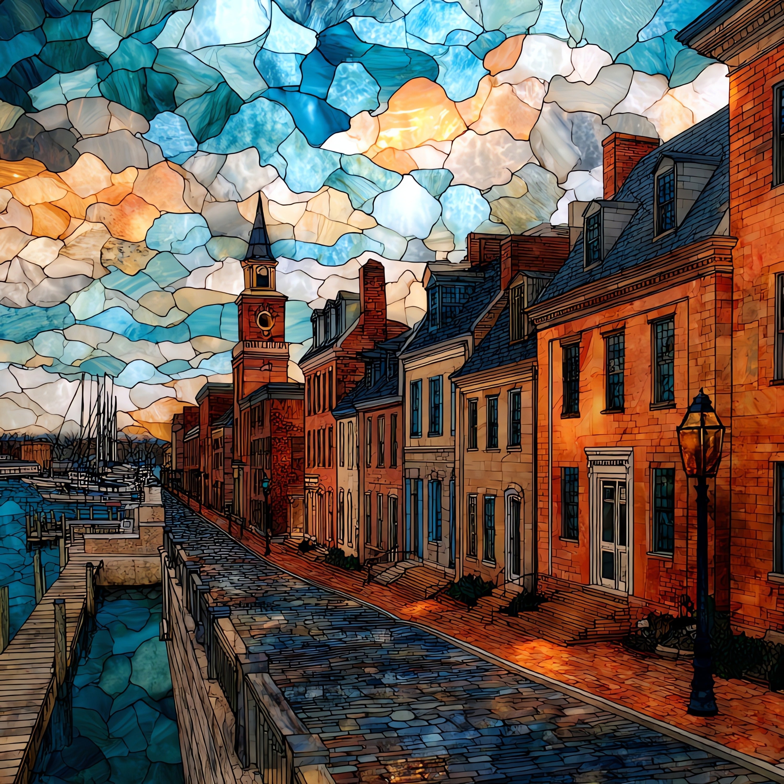 Annapolis Main Street descending — ceramic art tile