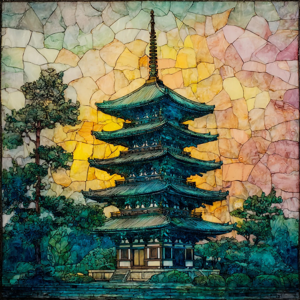 Daigoji Five Storied Pagoda — ceramic art tile