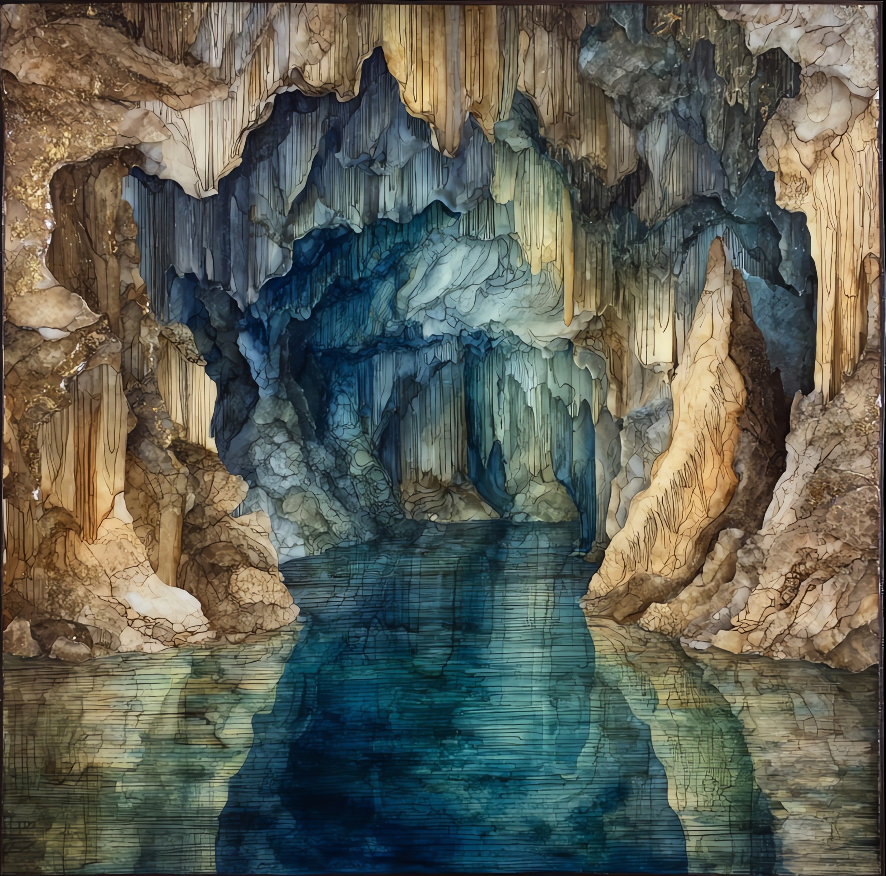 Endless Caverns near New — ceramic art tile