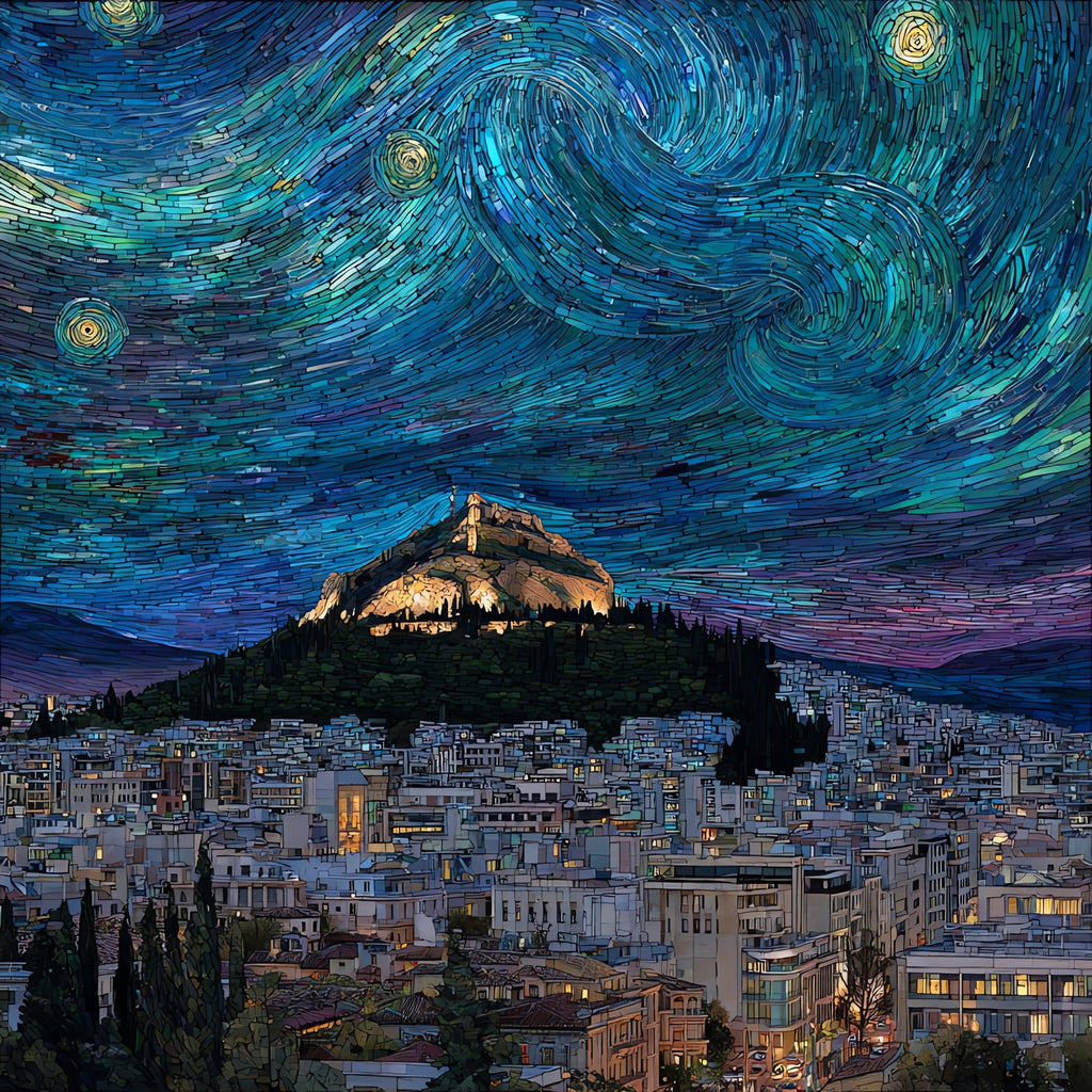 Lycabettus Hill — ceramic art tile
