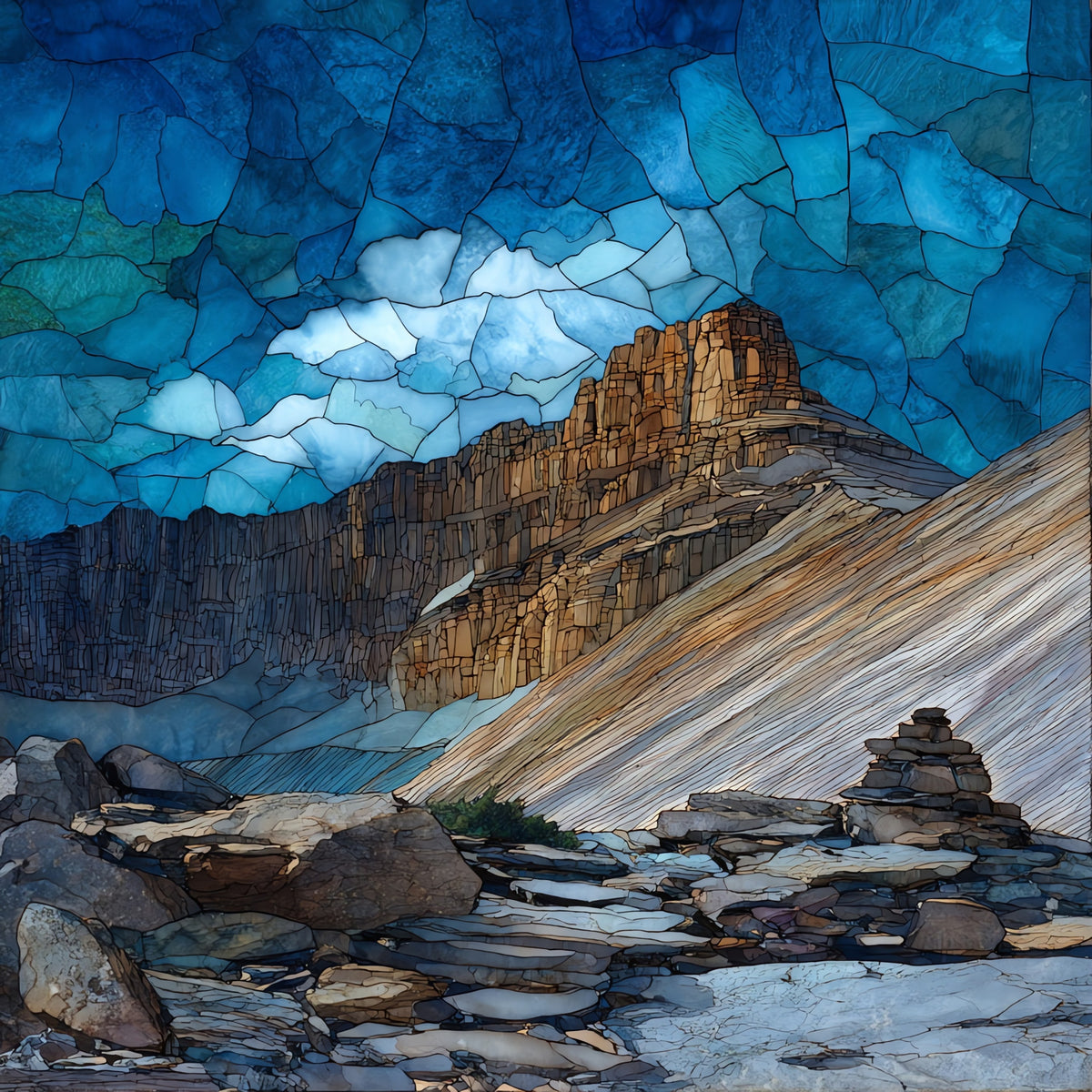 Wheeler Peak summit cirque — ceramic art tile
