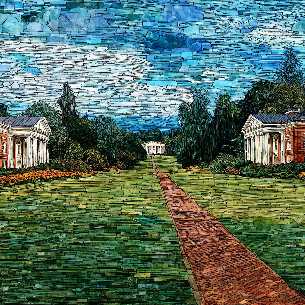 the UVA Lawn in — ceramic art tile