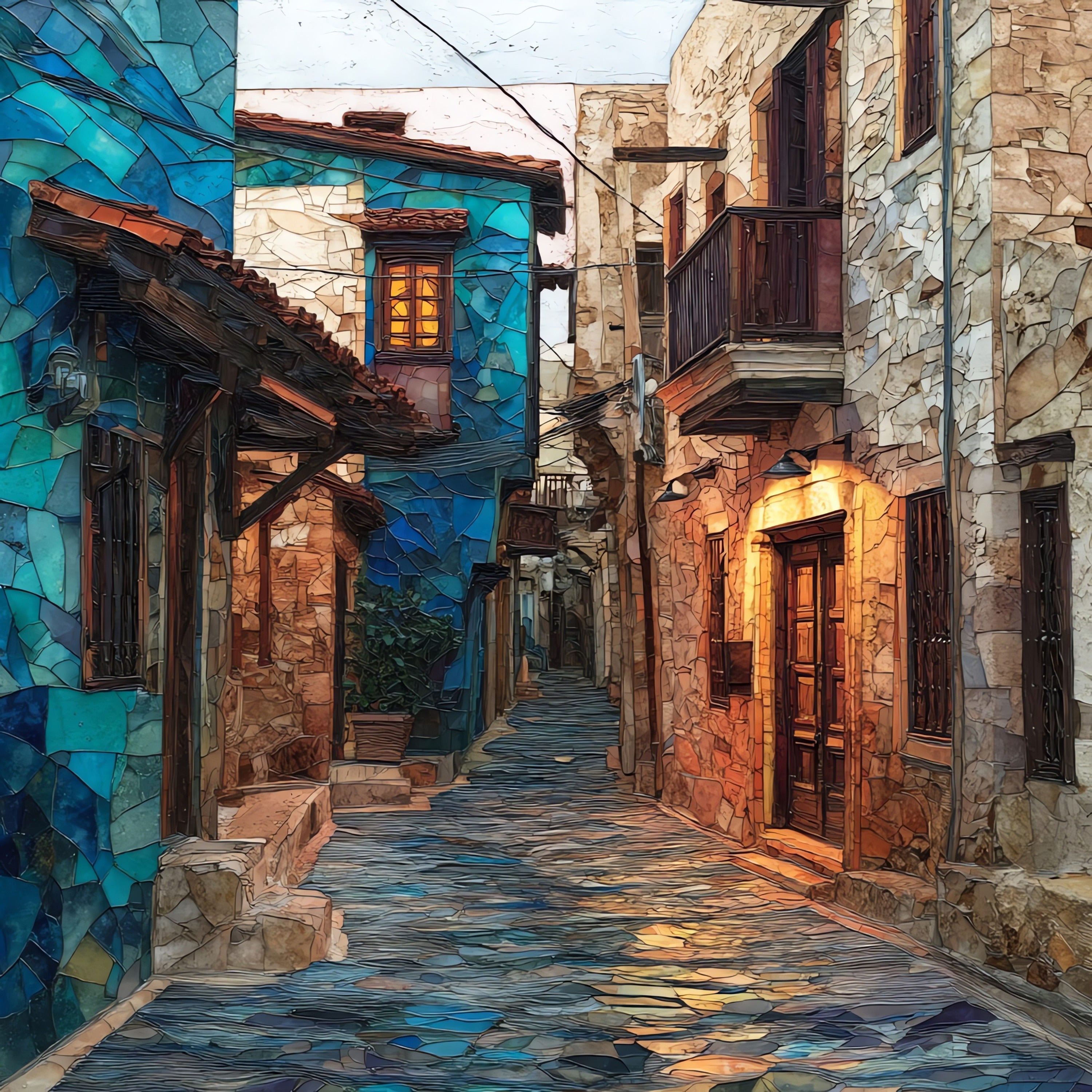 Chania Old Town — ceramic art tile