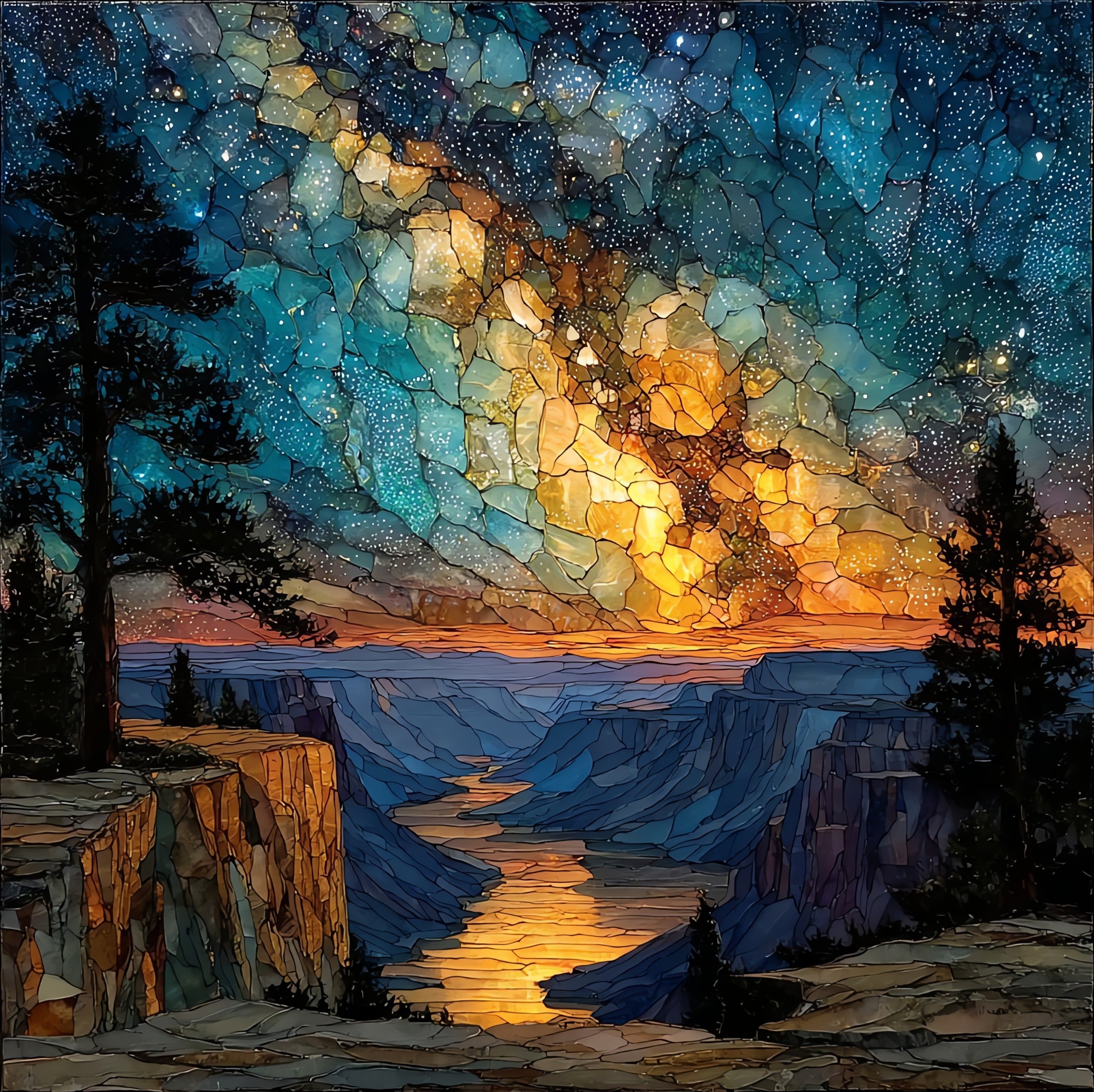 Grand Canyon rim — ceramic art tile