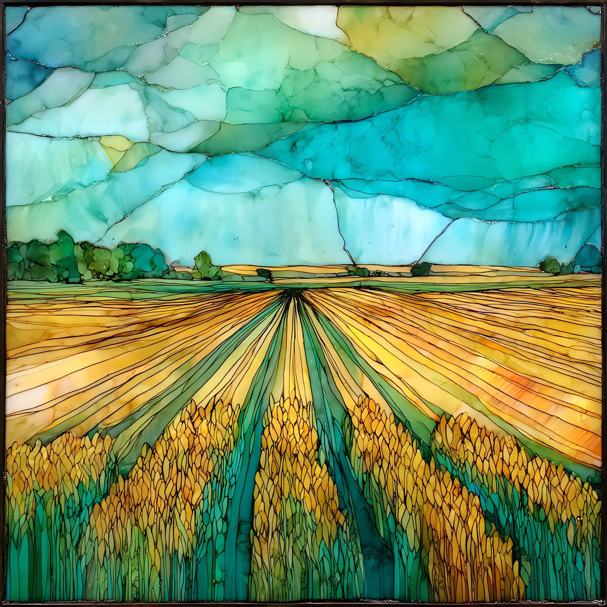 an Iowa soybean field — ceramic art tile