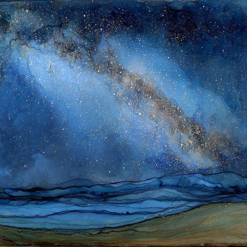 the Sandhills dark sky — ceramic art tile