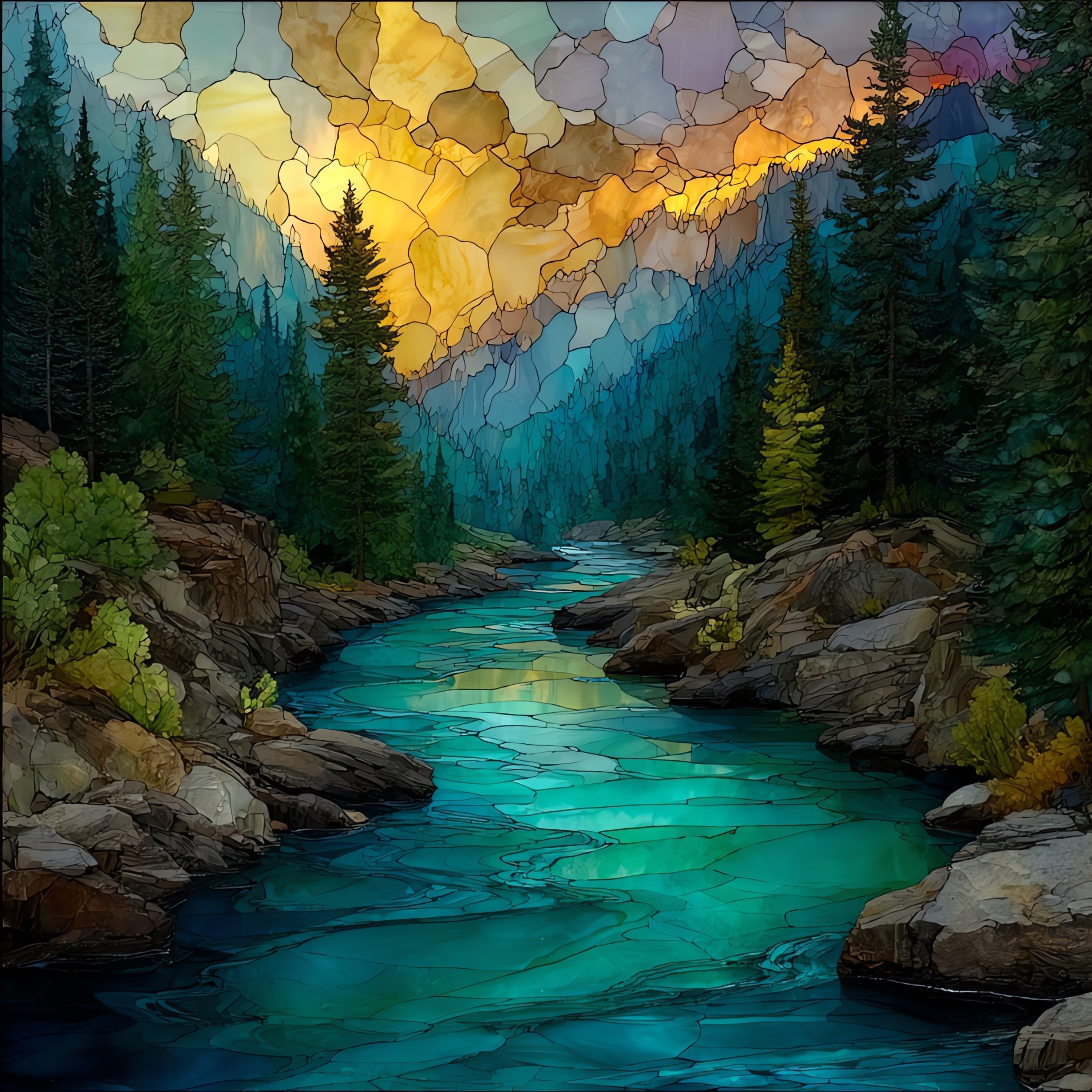 North St Vrain Creek — ceramic art tile