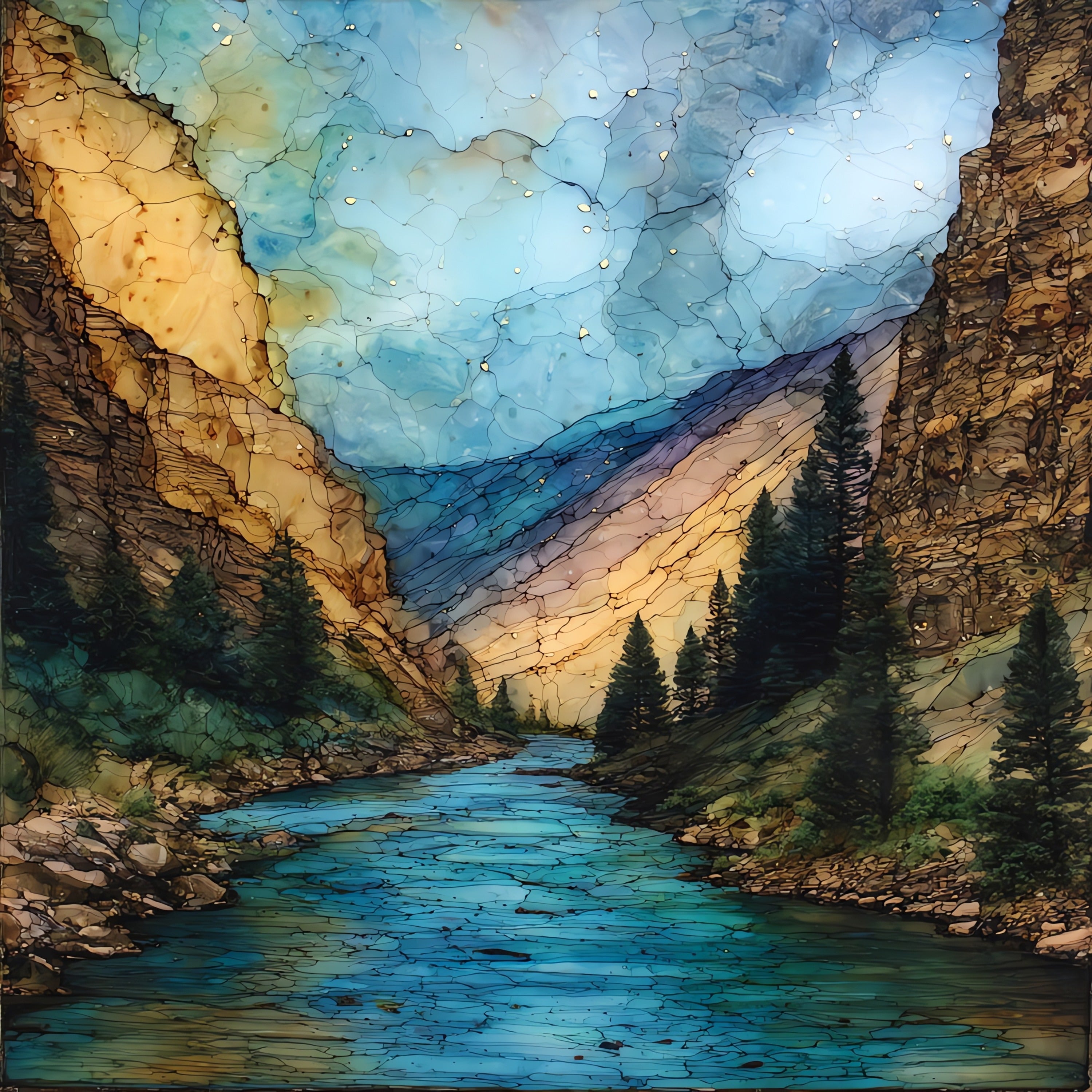 Iron Mountain Hot Springs — ceramic art tile