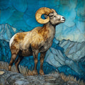 a bighorn ram — ceramic art tile