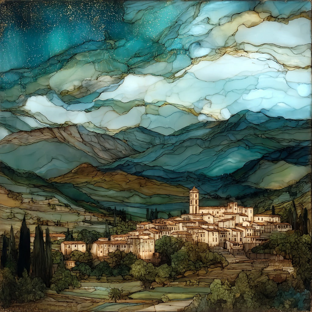 Soller Valley Tramuntana Mountains — ceramic art tile
