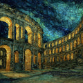 Italica Roman Ruins Amphitheatre Light — ceramic art tile