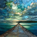 the North Hero Causeway on Lake Champlain — ceramic art tile