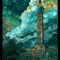 the Foshay Tower Art Deco obelisk — ceramic art tile