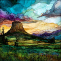 Square Butte near Geraldine Montana — ceramic art tile