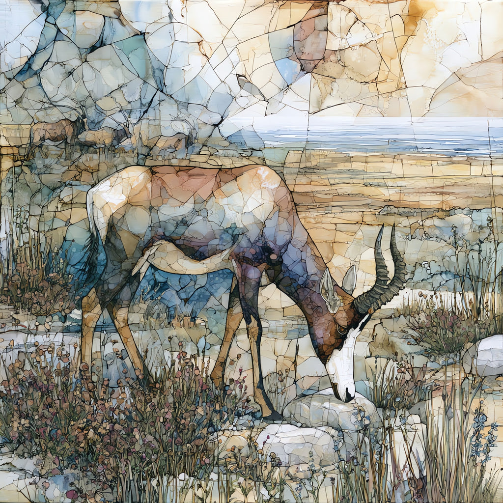 a bontebok — ceramic art tile
