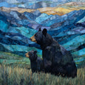 a Catskill black bear and cub — ceramic art tile