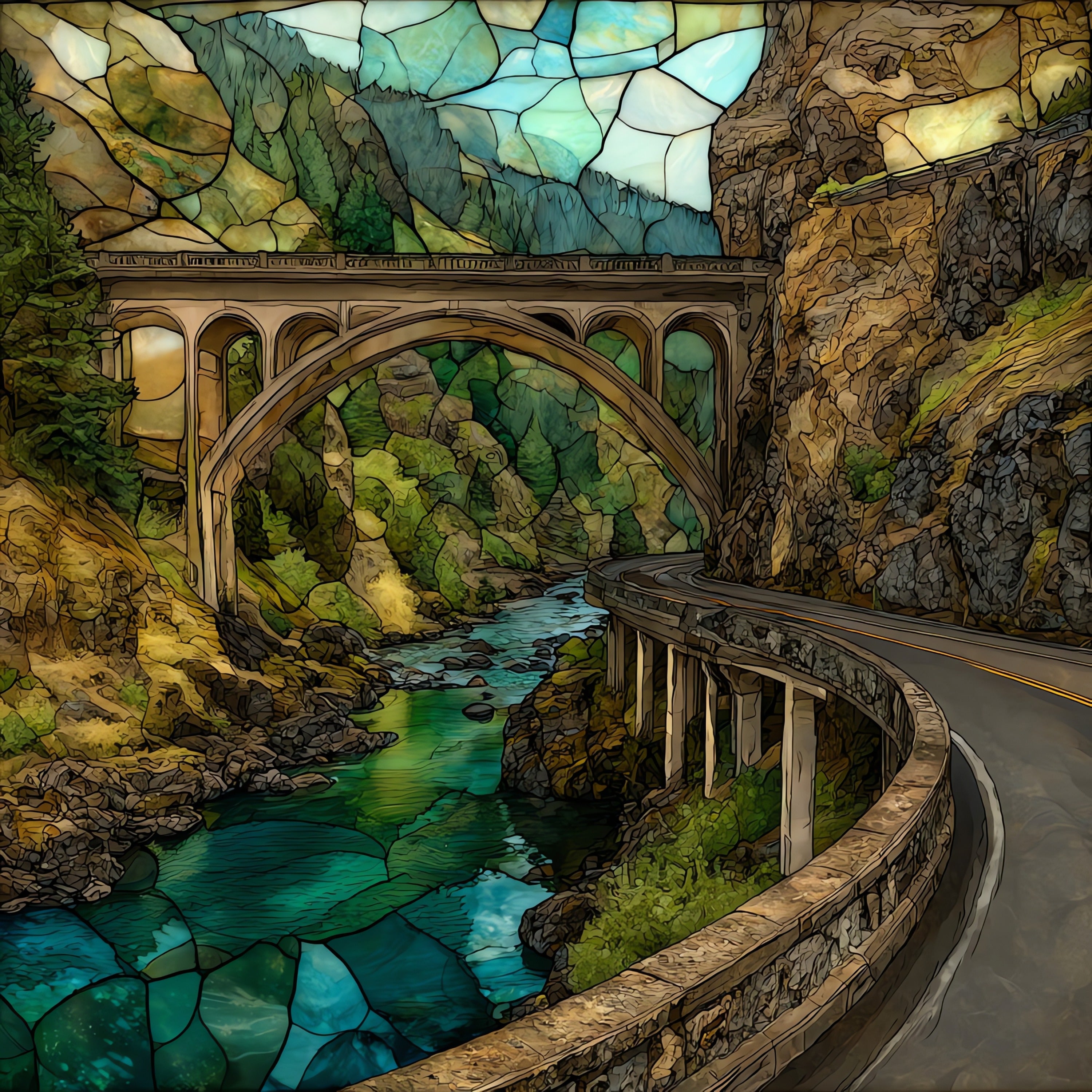 the Historic Columbia River — ceramic art tile