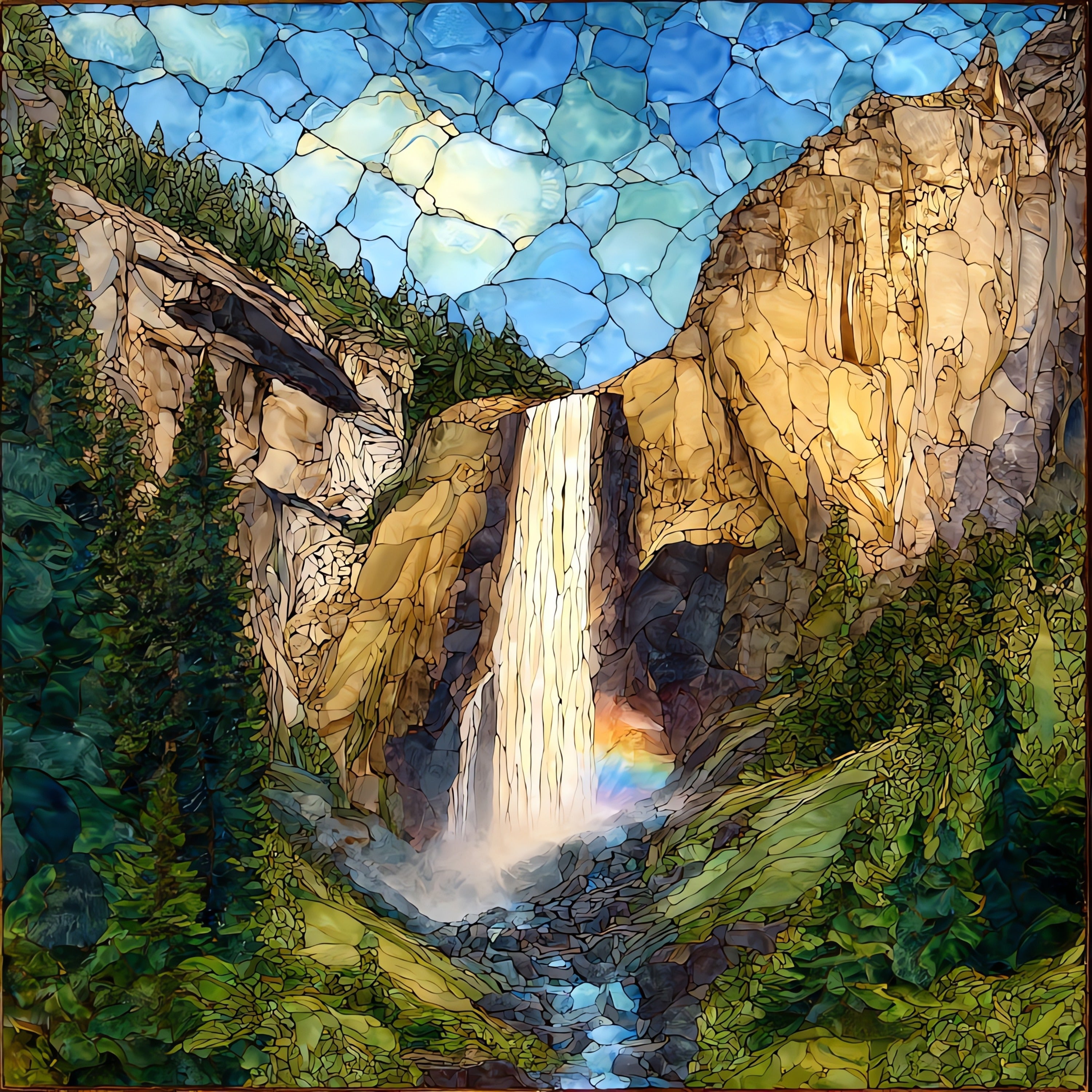 Vernal Fall Mist Trail — ceramic art tile