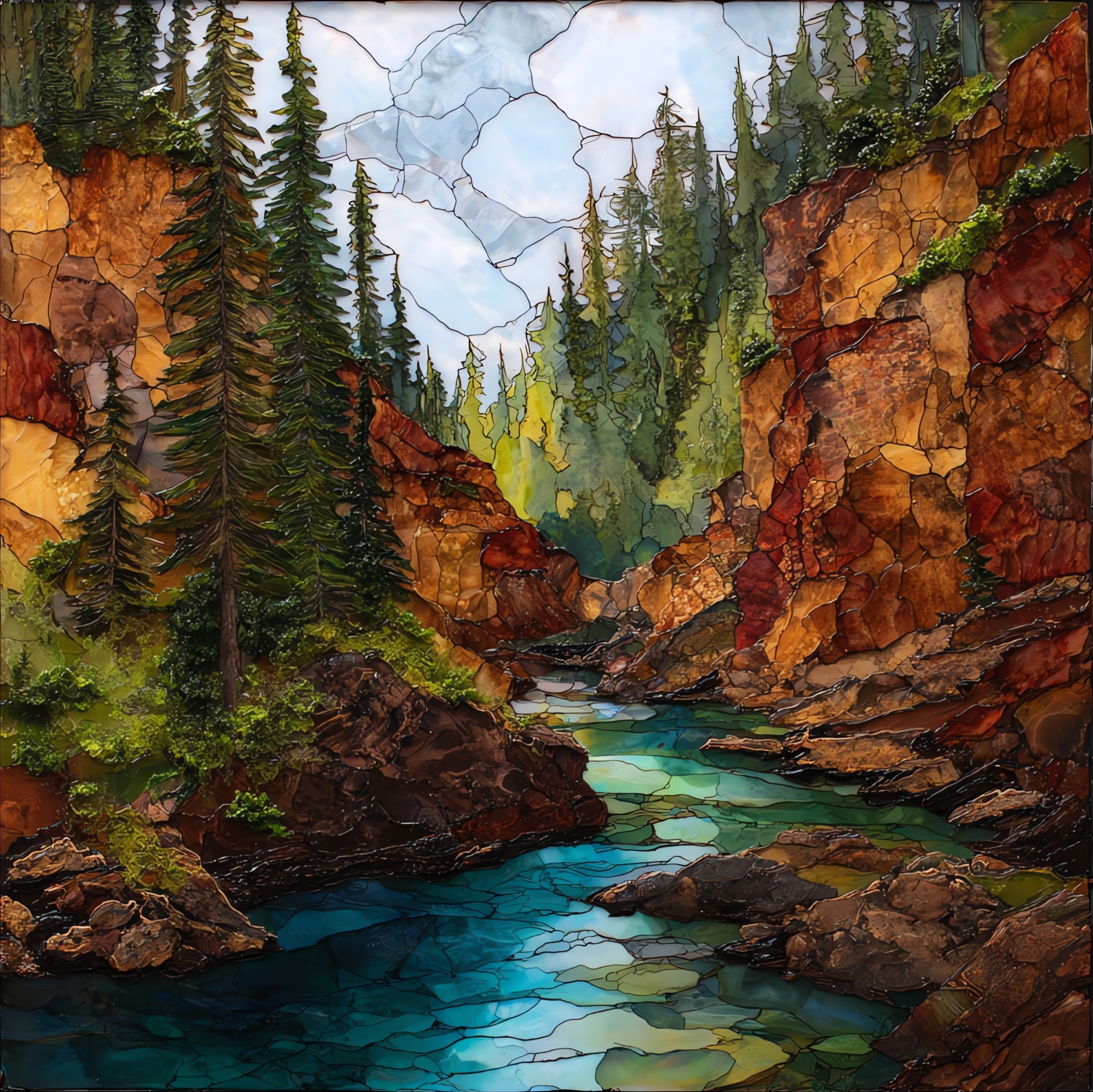 Hoback Canyon along the — ceramic art tile