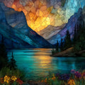 Glacier National Park dawn — ceramic art tile