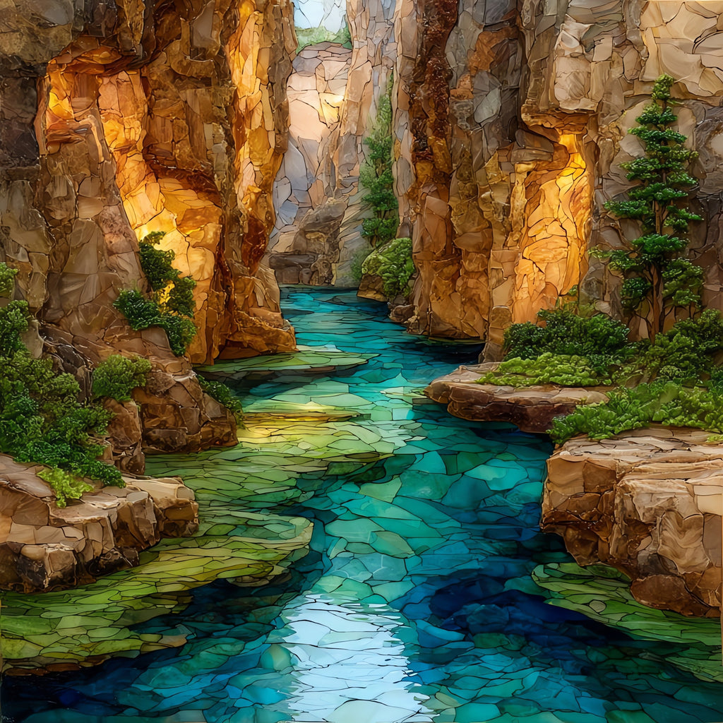 Elves Chasm spring along the Colorado — ceramic art tile
