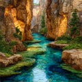 Elves Chasm spring along the Colorado — ceramic art tile
