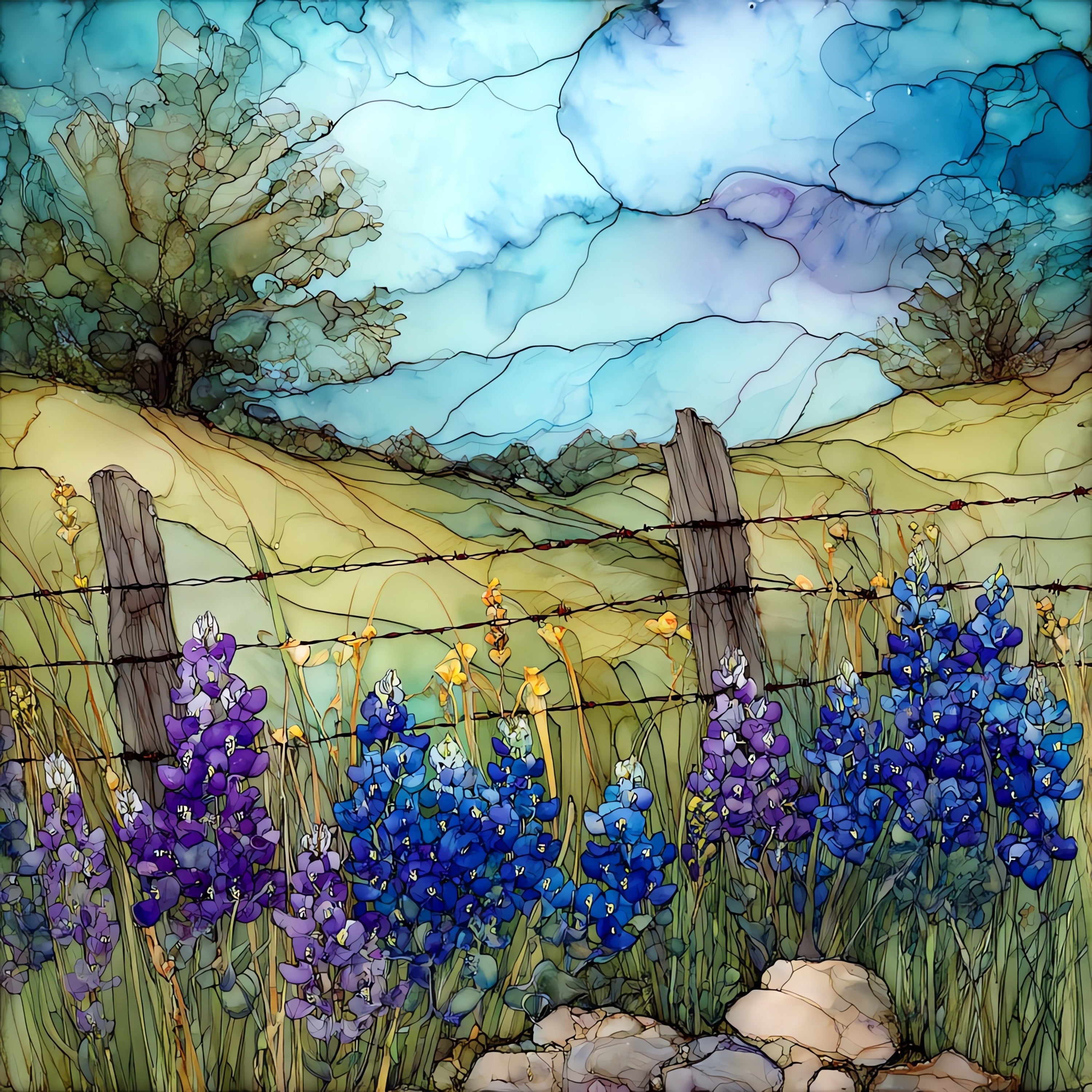 Indian paintbrush — ceramic art tile