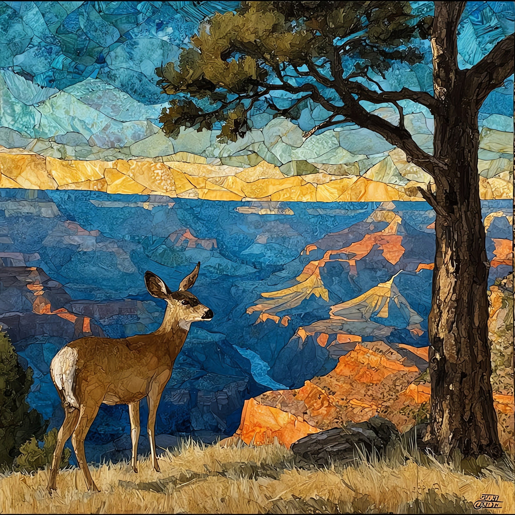 a mule deer — ceramic art tile