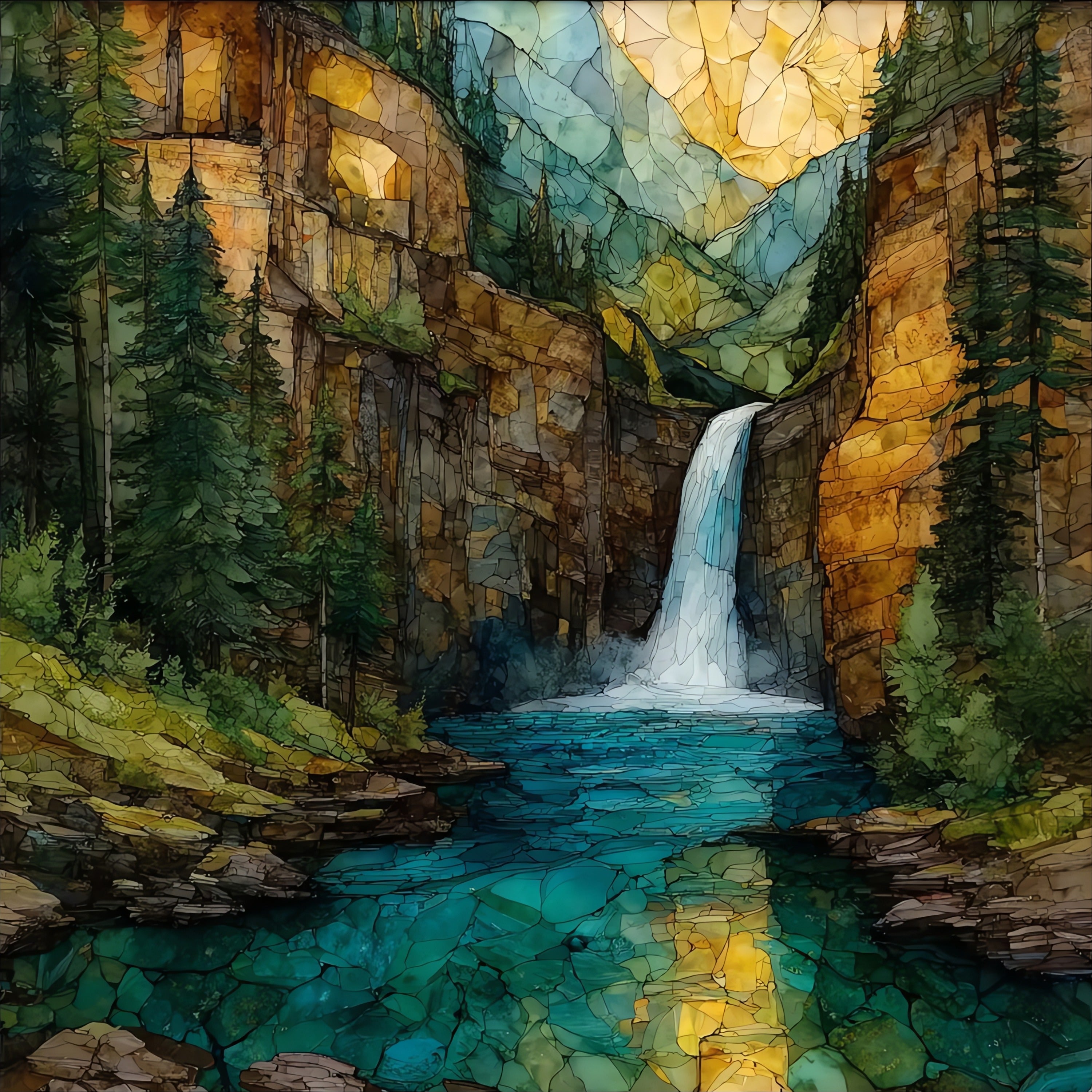 St Mary Falls — ceramic art tile
