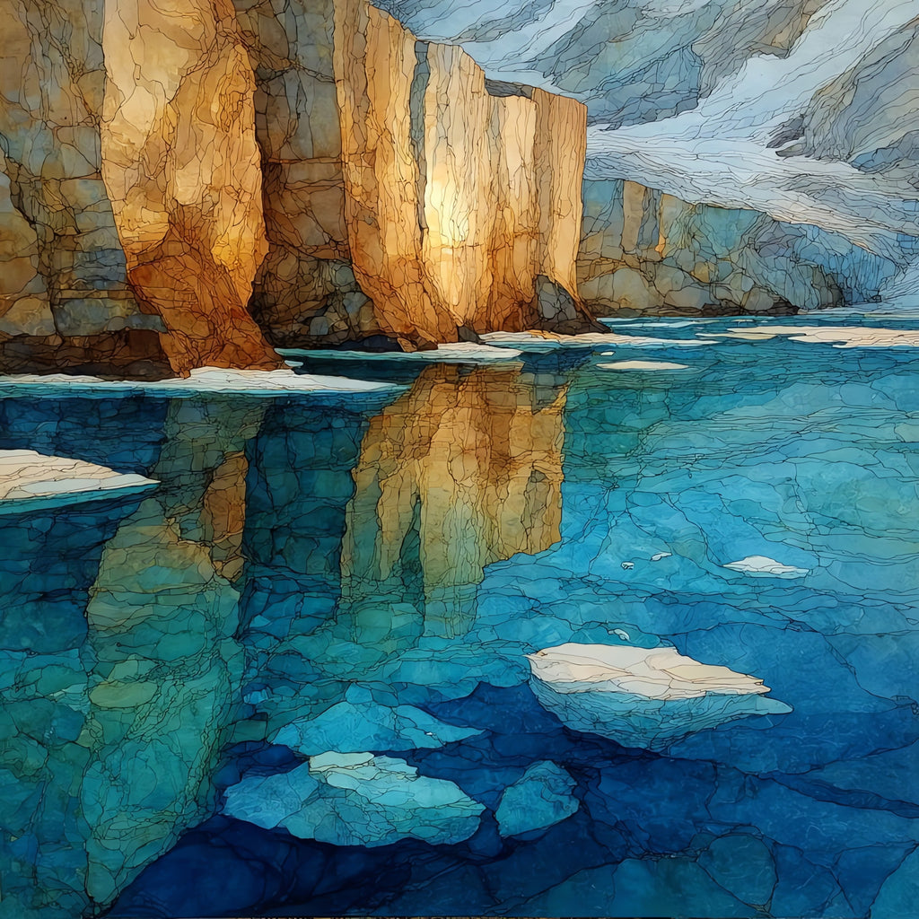 Many Glacier Iceberg Lake — ceramic art tile