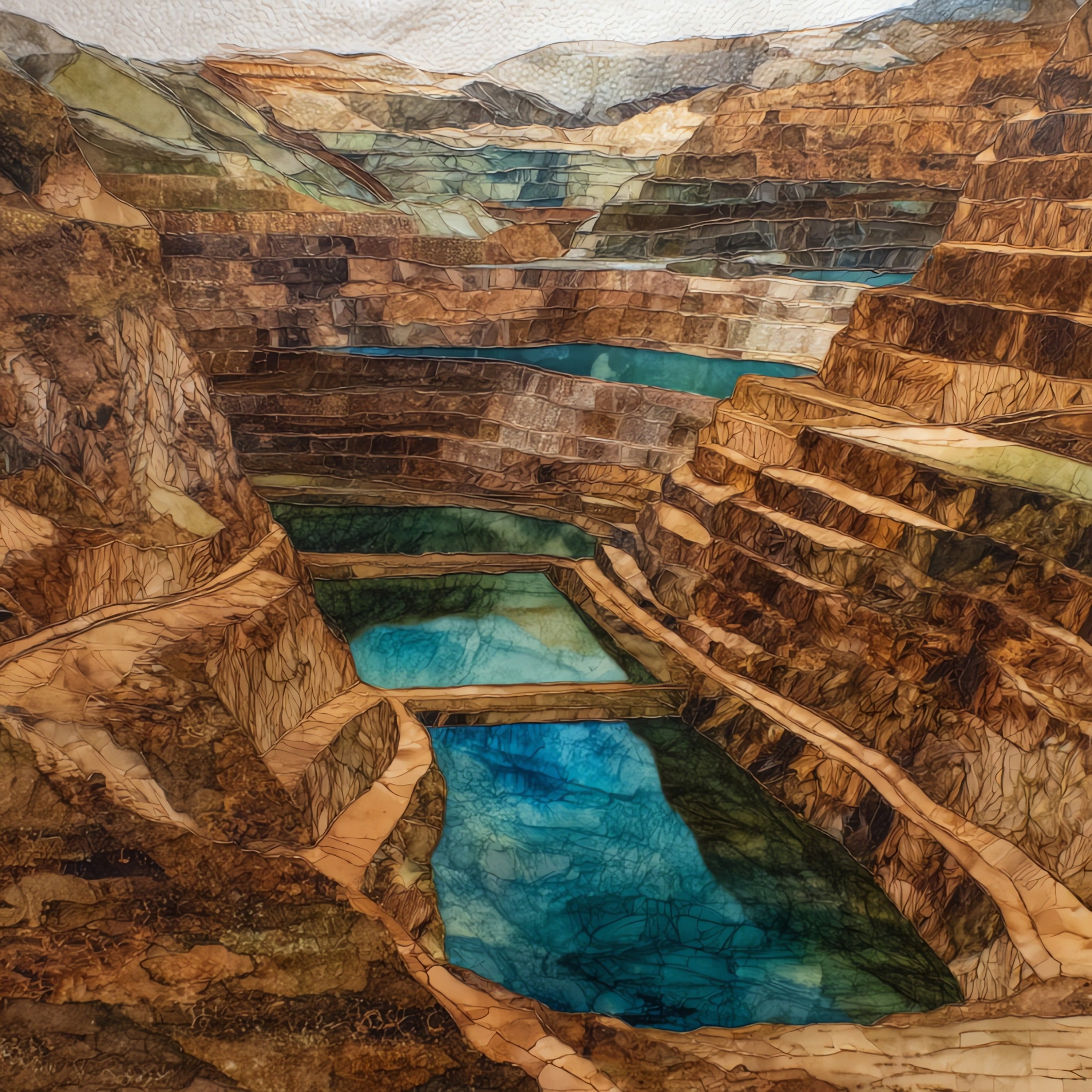 the Hull Rust Mahoning Mine open — ceramic art tile
