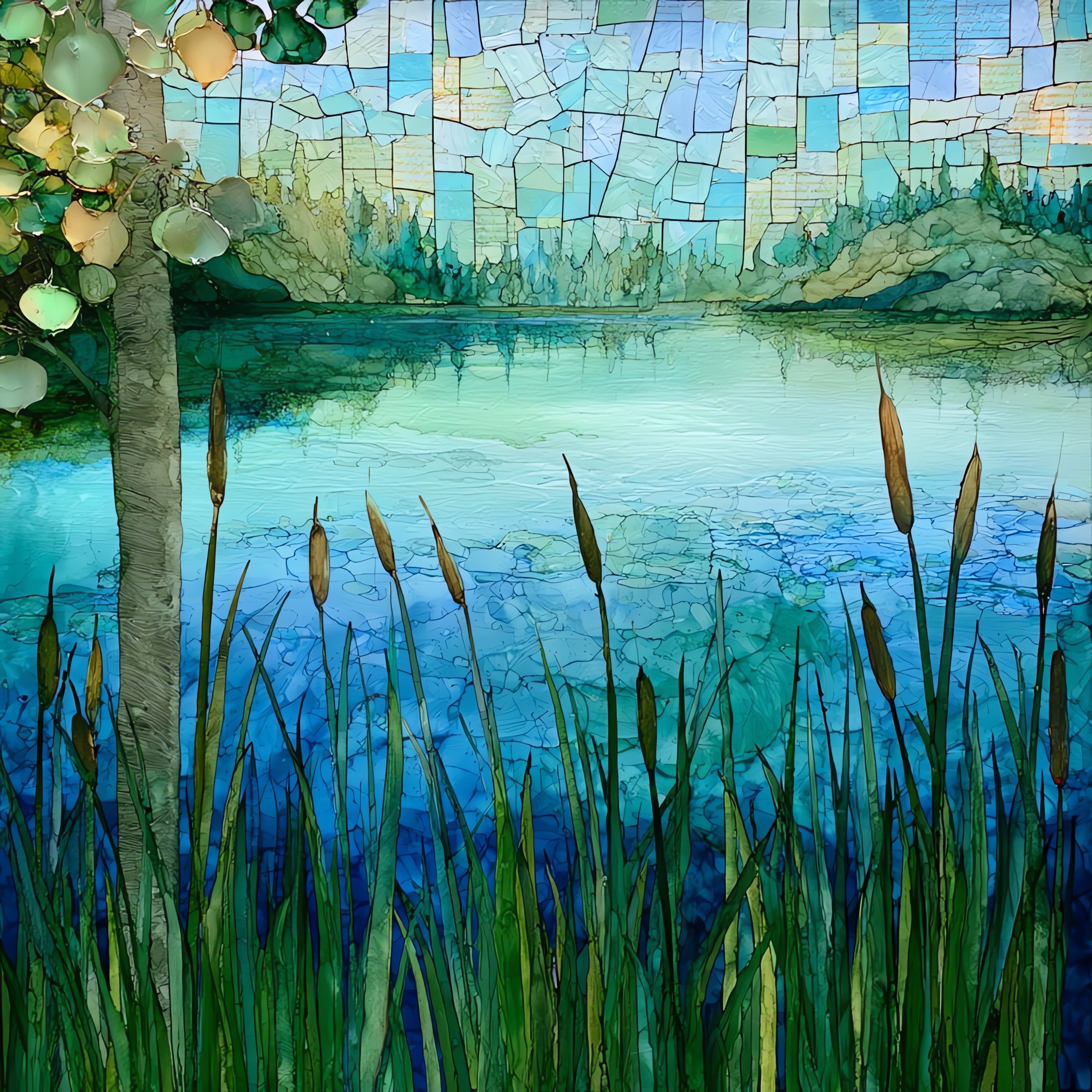 Lake Metigoshe — ceramic art tile