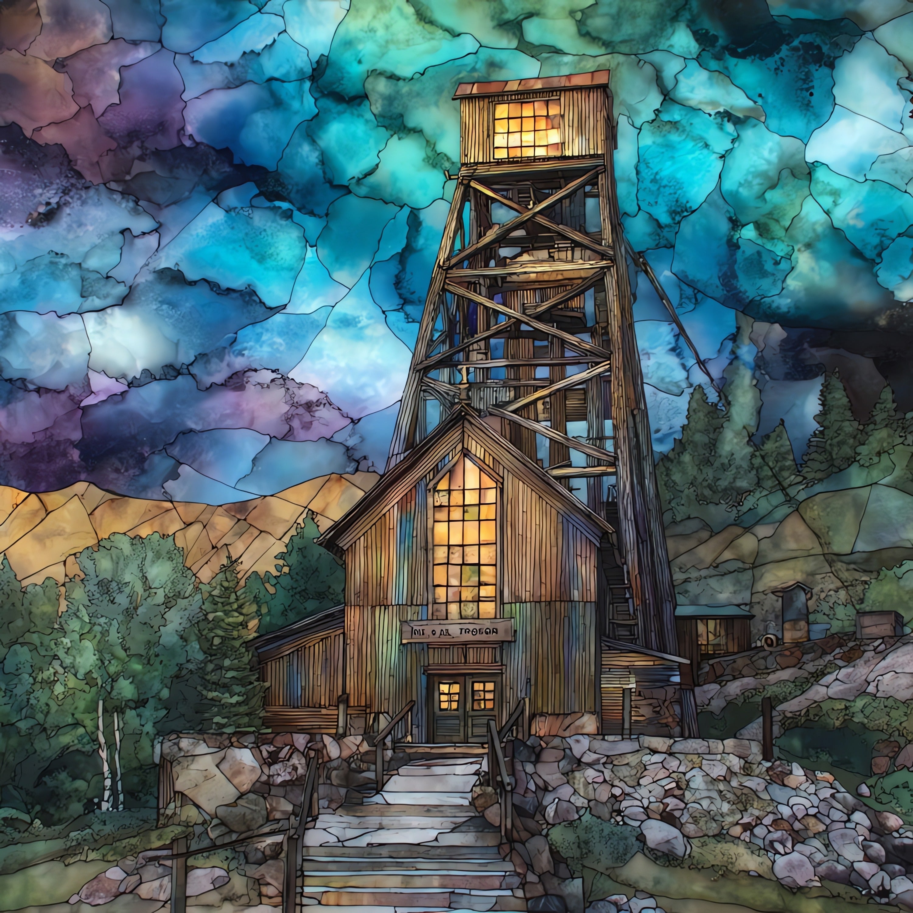 Smuggler Mine Aspen Elk Range — ceramic art tile