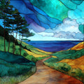 Pierce Stocking Drive winding — ceramic art tile