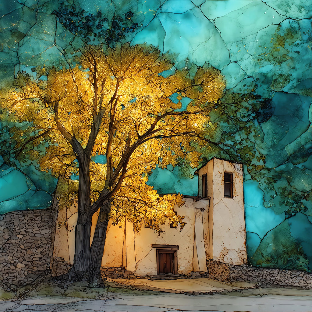 a Penasco churchyard in — ceramic art tile