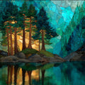 Salish-Kootenai west-side ancestral homeland — ceramic art tile